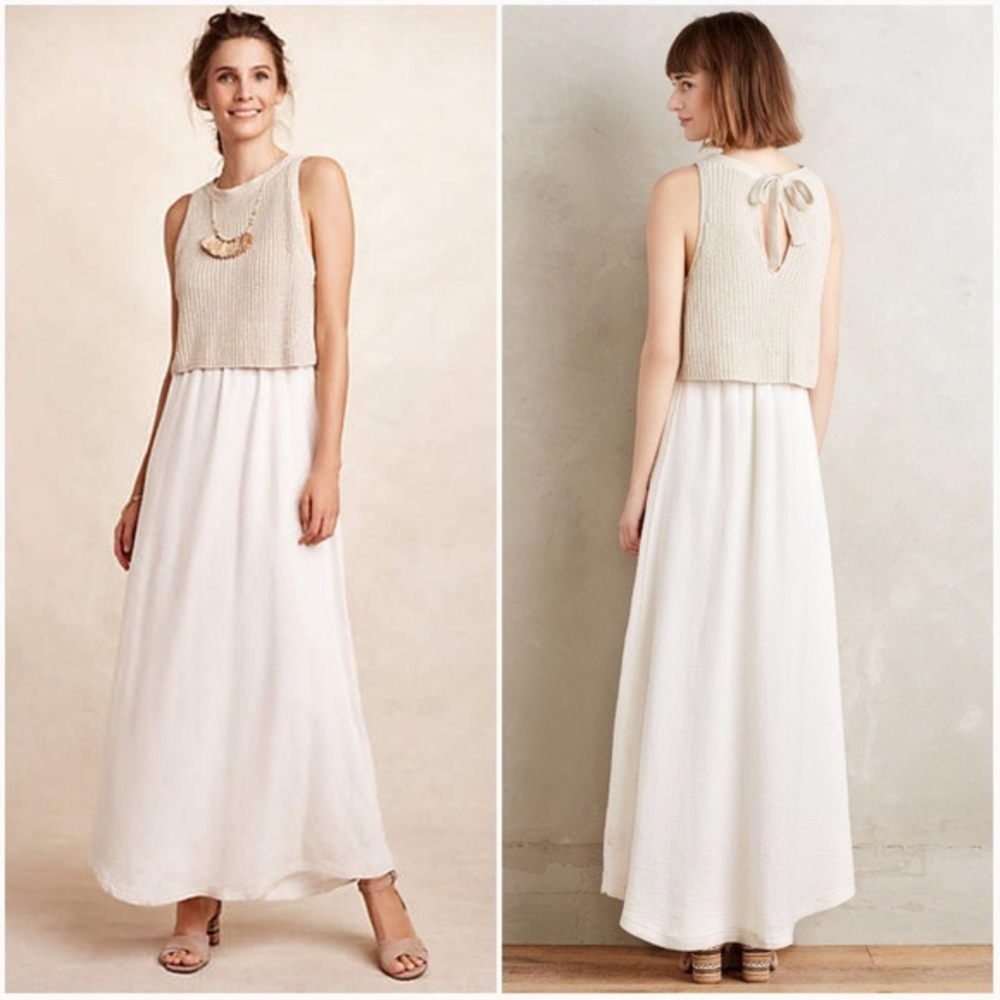 NWT Anthropologie Moth Sandstone maxi dress